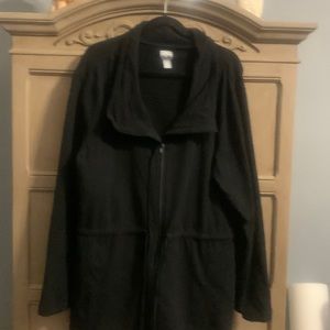 Gap black sweatshirt fabric with front zip up jacket